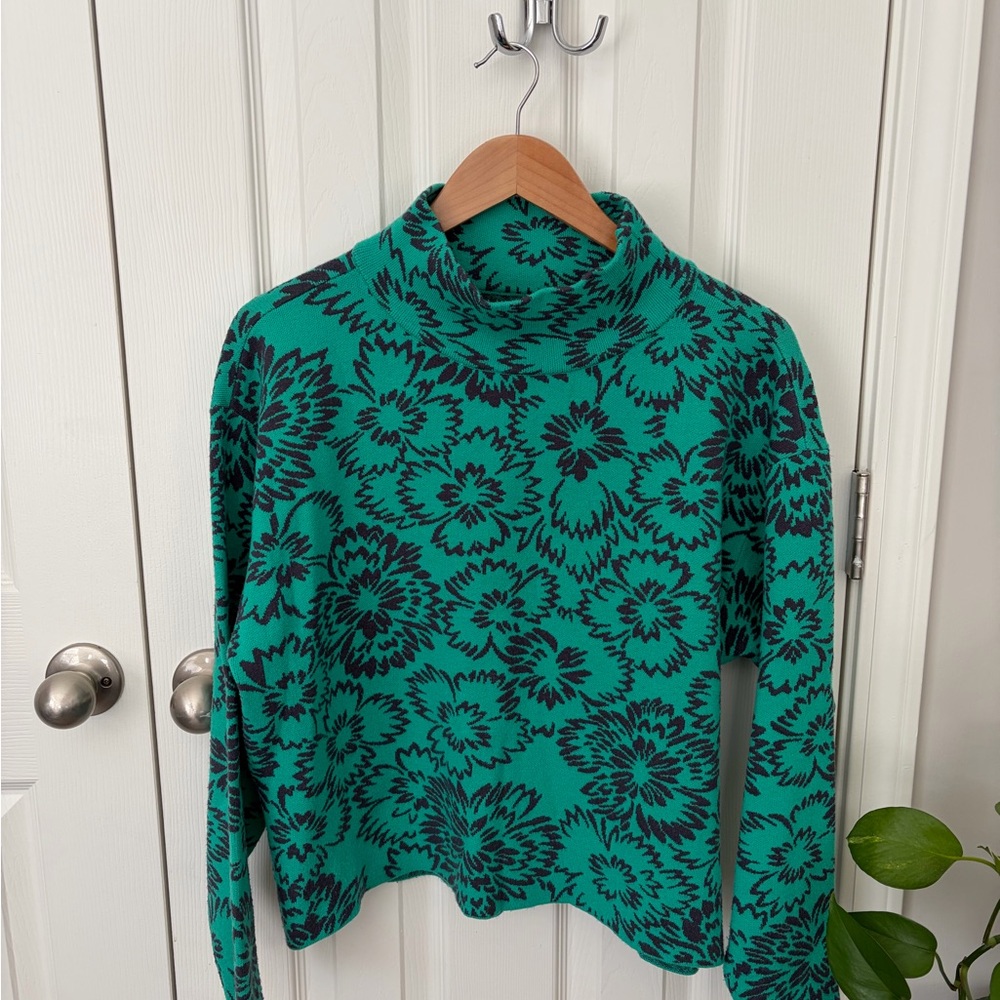 Floral mock Turtleneck Sweater Maeve